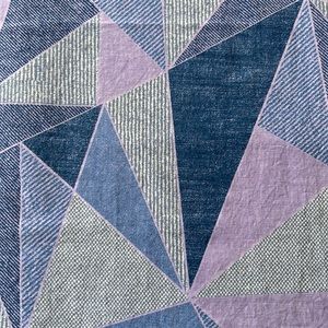 Cotton Fabric Purple Triangles